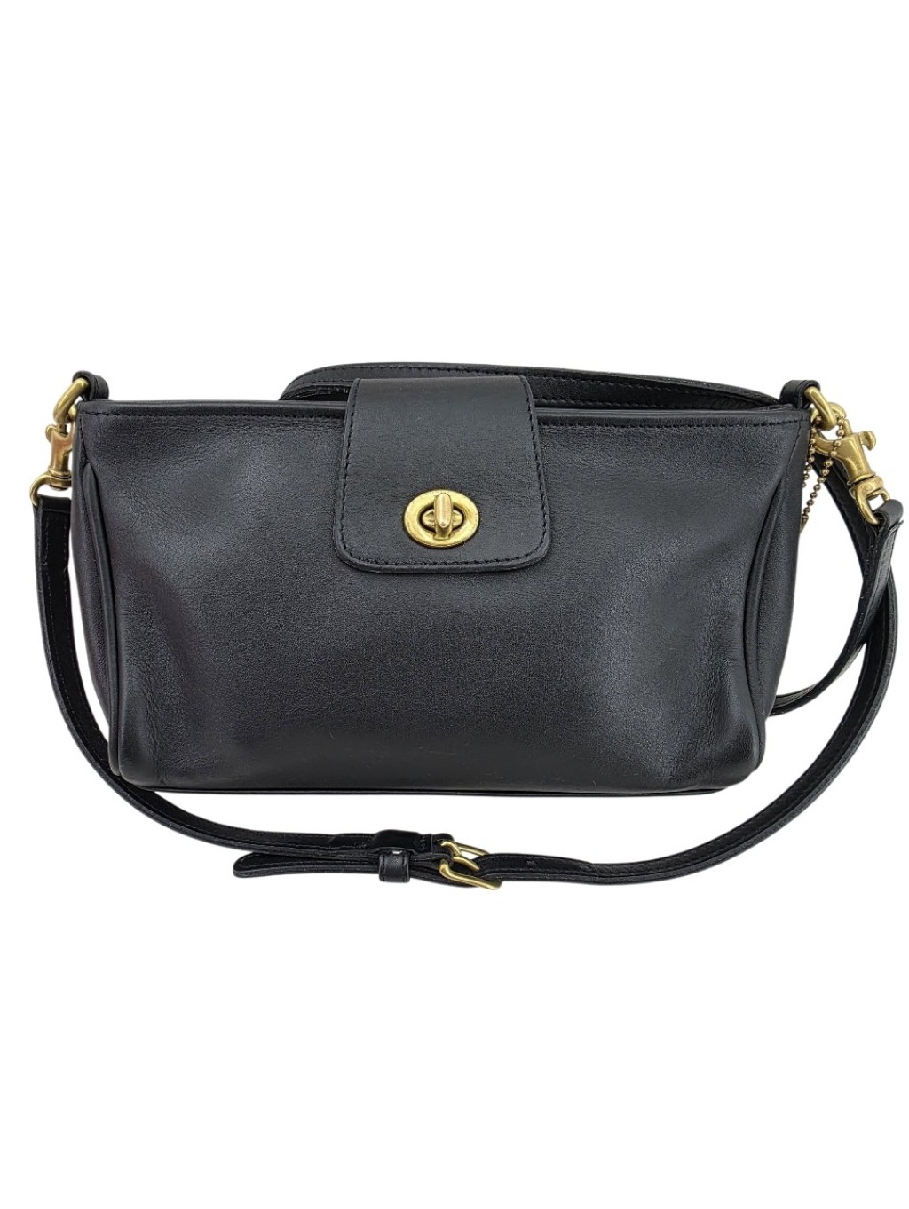 Vintage Coach Legacy Demi 9154 Black Leather Gold-Tone Turnlock Crossbody Bag